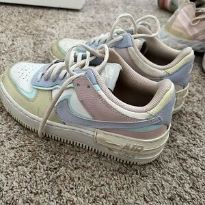 Nike White and Blue Sneakers Air Force 1